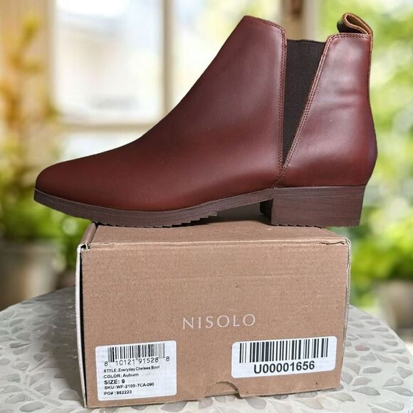 NISOLO Anthropologie $228 Chelsea Boots Women’s 9 Leather Ankle NEW Sustainable - Picture 15 of 16
